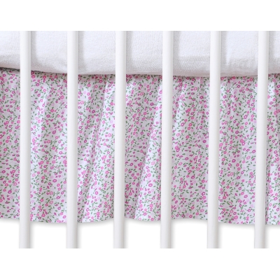 Mantovana Para Lettino e Culla 60x120cm Rosa Fiori Fiori Cuori