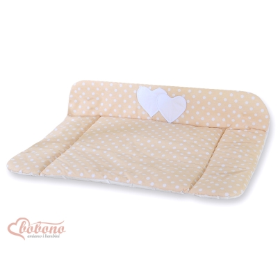 Materassino per Cambio Pannolino Beige Pois Bianchi Cuori