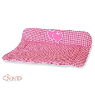Materassino per Fasciatoio Rosa a Scacchi Cuori