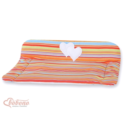 Materassino Soffice Arancio a Strisce Cuori