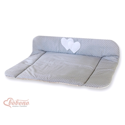 Materassino Soffice Grigio Pois Bianchi Cuori