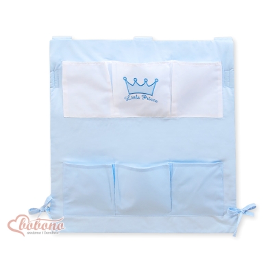 Organizer con 6 Tasche per Culla Blu Little Prince/Princess