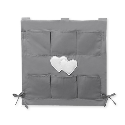 Organizer con 6 Tasche per Lettino Antracite Cuori