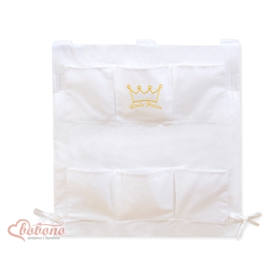 Organizer con 6 Tasche per Lettino Bianca Little Prince/Princess