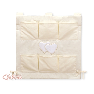 Organizer con 6 Tasche per Lettino Creme Cuori
