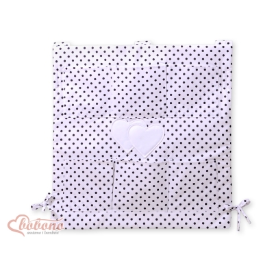 Organizer per Cameretta Dei Bambini Nero Pois Bianchi Cuori