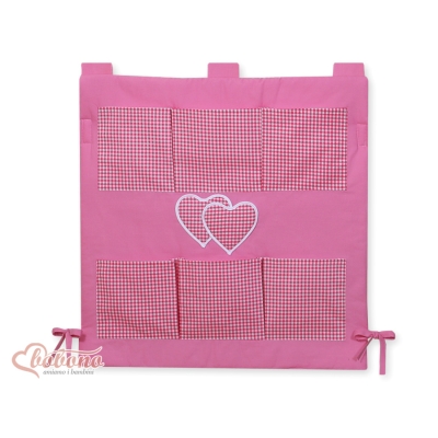Organizer per Cameretta Dei Bambini Rosa a Scacchi Cuori