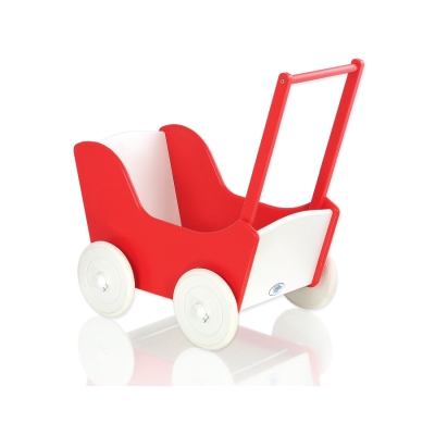 Passeggino per le Bambole Bianca Rosso