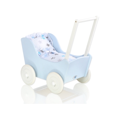Passeggino per le Bambole Biancheria Bianca Blu
