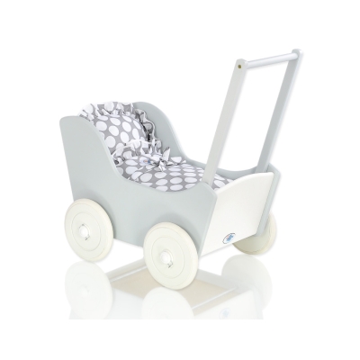 Passeggino per le Bambole Biancheria Bianca Grigio