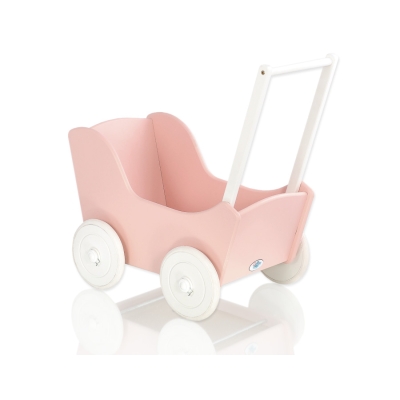 Passeggino per le Bambole Biancheria Bianca Rosa Cipria