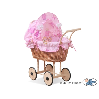 Passeggino per le Bambole Rattan