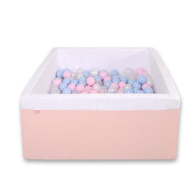 Quadrato Piscina Morbida con Palline Rosa Cipria
