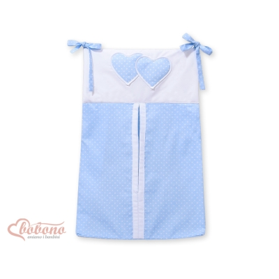 Sacca Organizer per Pannolini Menta Blu Pois Bianchi Cuori