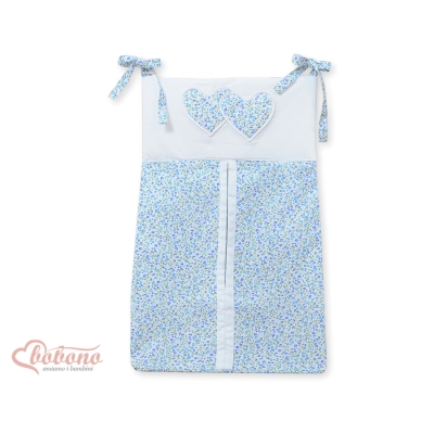 Sacca per Pannolini per Lettino Neonato Blu Fiori Fiori Cuori