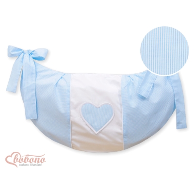 Sacca Portagiochi per Lettino - Cuori Blu a Strisce Cuori