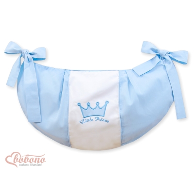 Sacca Portagiochi per Lettino - Cuori Blu Little Prince/Princess