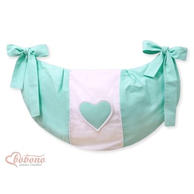 Sacca Portagiochi per Lettino - Cuori Menta Cuori