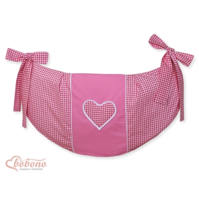 Sacca Portagiochi per Lettino - Cuori Rosa a Scacchi Cuori