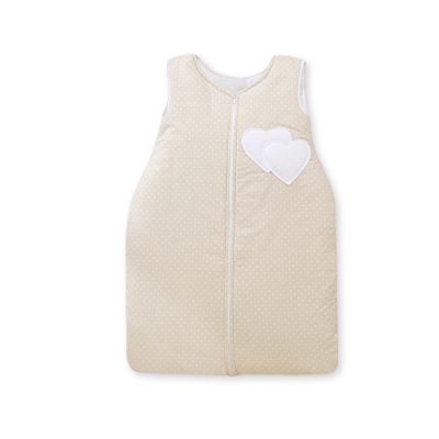 Sacco da Nanna Neonato Beige Pois Bianchi Cuori