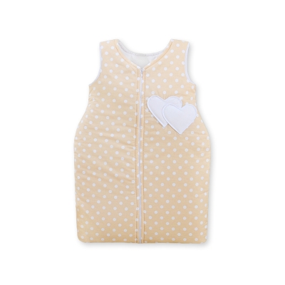 Sacco Nanna Neonato Beige Pois Bianchi Cuori