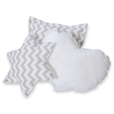 Set 3 Cuscini Grigio Chevron