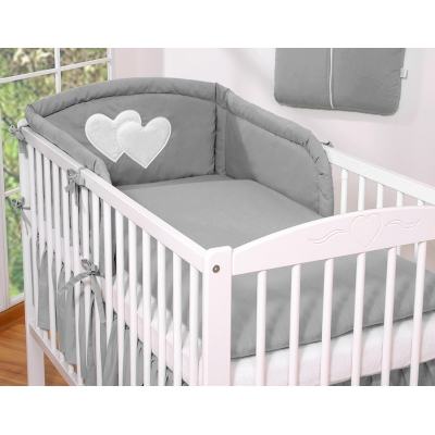 Set Biancheria 2 parti Antracite Cuori