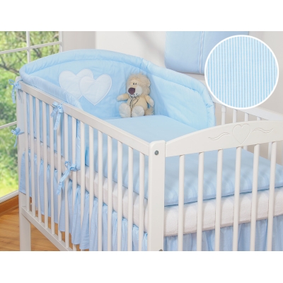 Set Biancheria 2 parti Blu a Strisce Cuori