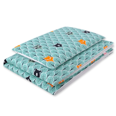 Set Biancheria da Letto 140x200cm 2 parti - Junior Menta Alberi