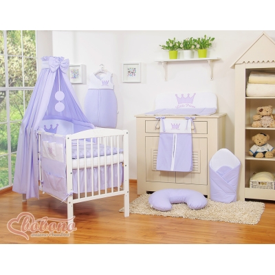 Set Biancheria da Letto con Baldacchino e Sacco Nanna 11 parti Lilla Little Prince/Princess