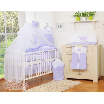 Set Biancheria da Letto con Zanzariera e Sacco Nanna 11 parti Lilla Little Prince/Princess