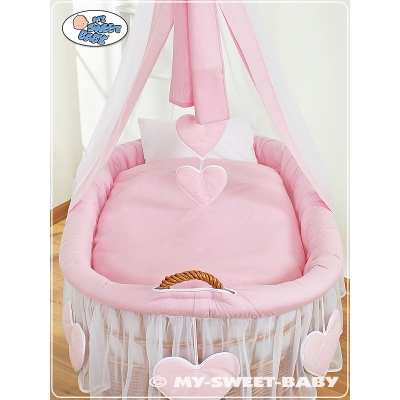 Rivestimento per culla in vimini prenatal rosa
