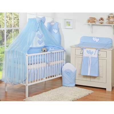 Set Biancheria Notte 7 parti Para Bambino Blu Cuori