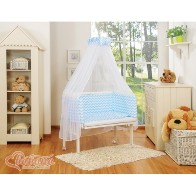 Set Biancheria per Culla da Agganciare al Letto 6 parti Blu
