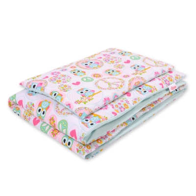 Set Biancheria per Lettino 100x135 2 parti - Mini Gufi