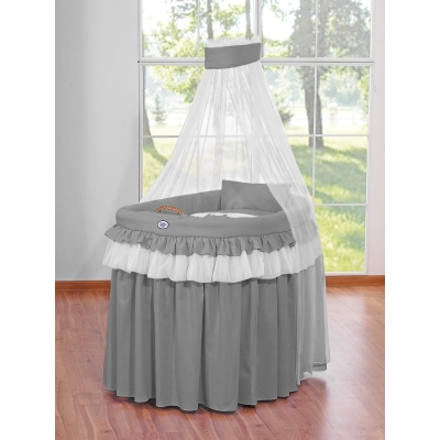 Set di Biancheria da Letto di Ricambio per Culla in Vimini Antracite