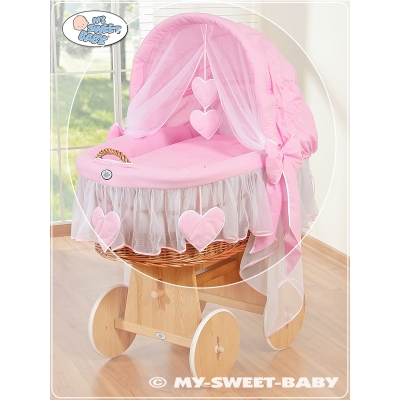 Set di Biancheria per Culla con Cappottina 4 parti Rosa