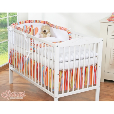 Set Lettino 3 parti Arancio a Strisce Cuori
