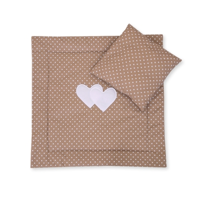 Set per Passeggino 2 parti Marrone Pois Bianchi Cuori