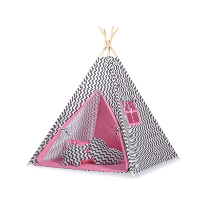 Tenda Indiana per Bambino Rosa Nero Chevron