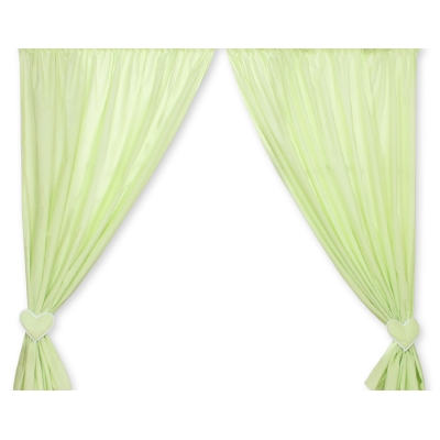Tendaggio Cameretta di Bambini Verde Cuori