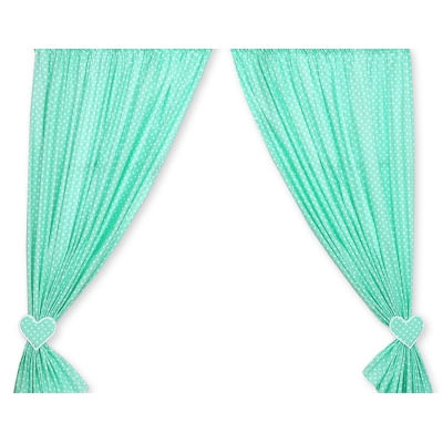 Tende per Bambini Menta Pois Bianchi Cuori