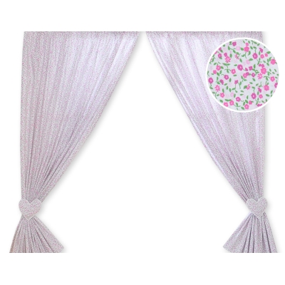 Tende per Bambini Rosa Fiori Fiori Cuori
