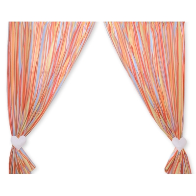 Tende per Cameretta Arancio a Strisce Cuori