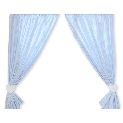 Tende per Cameretta Blu a Scacchi Cuori