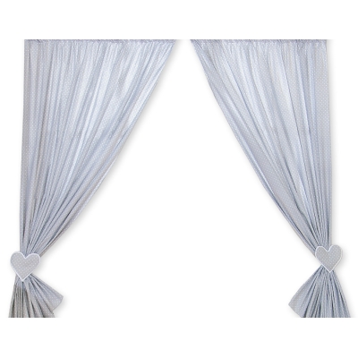 Tende per Cameretta Grigio Pois Bianchi Cuori