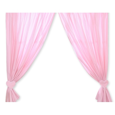 Tende per Cameretta Rosa Pois Bianchi Cuori