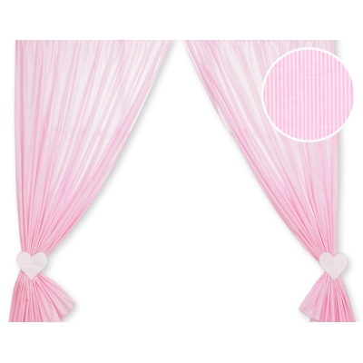 Tende per La Cameretta Dei Bambini Rosa a Strisce Cuori