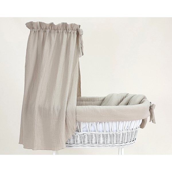 Biancheria per culla vimini neonato beige