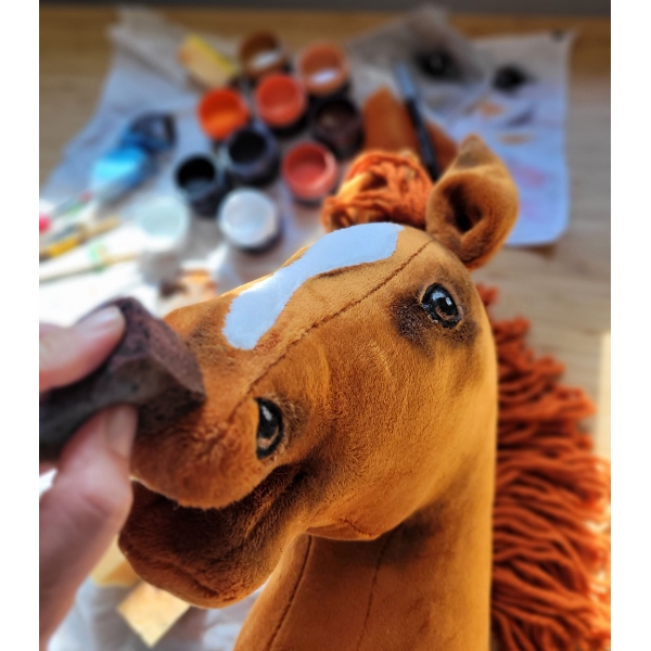 Cavallo con Bastone Premium - Castagna- Hobby Horse